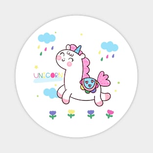 Cute unicorn cartoon fairy pony Child Magnet